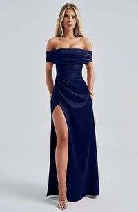 Off-shoulder Side-slit Maxi Dress Fashion Gown