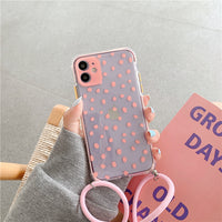 Wave point diagonal lanyard mobile phone soft case