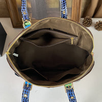 Stylish Patchwork Color-Block Womens Tote And Crossbody Bag