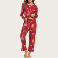 2-Piece Casual Christmas Pajama Set With Pockets