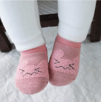 Autumn and winter new cotton 0-1-3 years old children's boat socks non-slip toddler baby floor socks baby socks