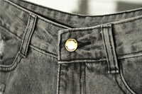 Holed Jeans Shorts Women's Loose And Thin Wide Leg Pants Hot Pants
