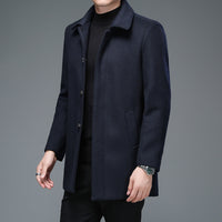 Trench Coat Mid-length Long Sleeve Lapel Korean Style Casual Jacket