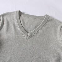 School-supplied Dark Gray Long-sleeve Knit Top