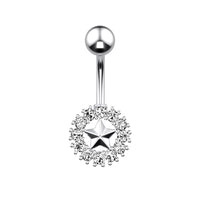 Round Zircon Belly Button Ring Belly Button Nail Body Piercing Jewelry