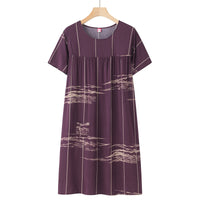 Women's Thin Loose Cotton Silk Short-Sleeve Dress