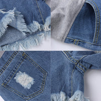 Spring autumn ripped shorts denim belly pants