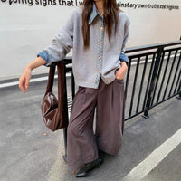 Korean Style Early Fake Two Pieces Sweaters