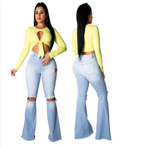 High-waisted flared pants