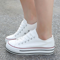 Ladies platform canvas shoes