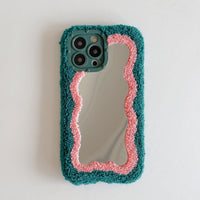 Plush Lamb Hair Mirror Mobile Phone Case