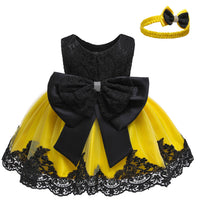 Puff skirt lace dress
