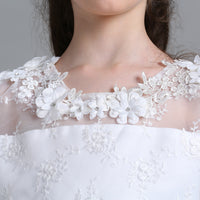 Back Hollow Children Petal Long Wedding Dress