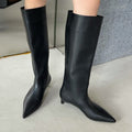New Fallwinter Pointed-toe Wide-calf, Knee-high Kitten-heel Riding Boots