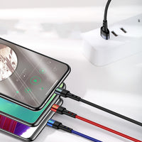 Aluminum Alloy Braided Three-in-one Charging Cable