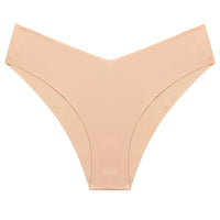 Ice Silk Seamless Women's Fashion V-cut Briefs Solid Color Breathable Fabric