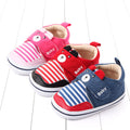 Baby stripe cartoon casual Velcro walking shoes