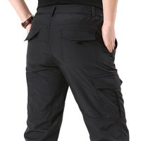 Men's straight tube mid waist elastic pants
