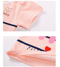 Children's Short-Sleeved Suit Men's Stall New Baby Pajamas Girls Summer Shorts