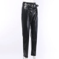 Personality belt casual leather pants
