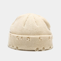 Hole knitted wool hat