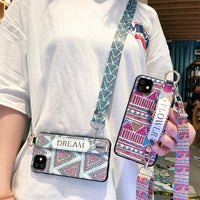 Chinese style messenger lanyard phone case