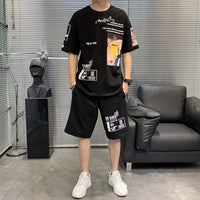 Short sleeve t-shirt men's suit summer