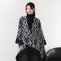 Simple Cashmere Dark Style Split Cloak Warm