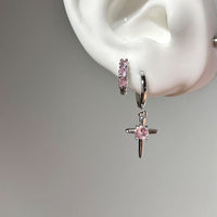 Niche Design Cross And Star Earrings