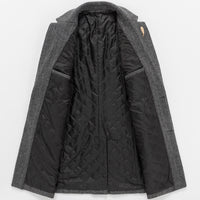 Men's Lapel medium length striped woolen coat