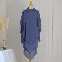 Pure Colored Front Two Layers Back Three Layers Headscarf