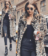 Lapel cardigan plush slim-fit coat