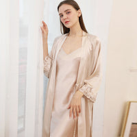 Silkworm silk suspender nightdress