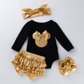 Baby Long Sleeve Romper Golden PP Pants Set