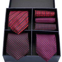 Fashion business striped tie square scarf combo set