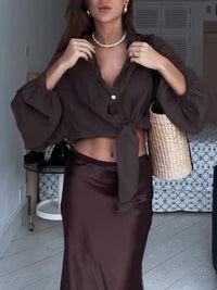 Brown Loose Casual Shirt
