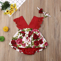 Rose lace baby one-piece ha skirt