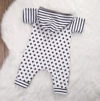 Cross Style Short Sleeve Hooded Romper