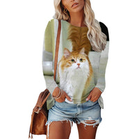 Womens Long-sleeve Crew-neck T-shirt From Europe And The US