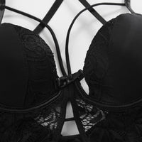 Deep V Hollow Tied Sexy Nightdress Mesh Yarn Sling Erotic Suit