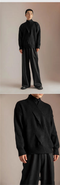 Japanese-style V-neck Sweater For Men Niche And Design-focused