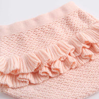 Temperament ruffled shorts long-sleeved top two-piece suit