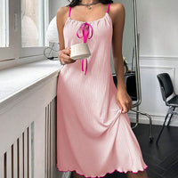 Cute Suspenders Nightdress Sleeveless Mid-length Summer Home Wear