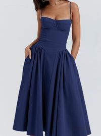 Elegant French-style Vintage Slim-fit Slip Dress For Women