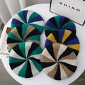 Vintage Color Blocking Knitted Beret Hat