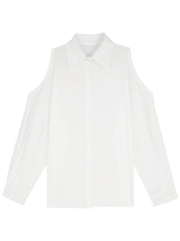 Womens Solid-Color Sun-Protective Off-Shoulder Shirt