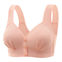 Front Buckle Without Steel Ring Plus Size Bra Backless Traceless Without Steel Ring Big Breast Contrast Bra