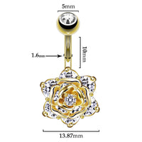 Fashion Personality Rose Zircon Navel Order