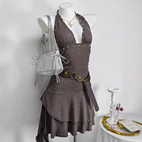Sexy Halterneck Sleeveless Beaded Dress For Women