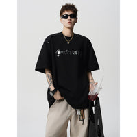 High-Street Letter Print Loose Crewneck Half-Sleeve T-Shirt